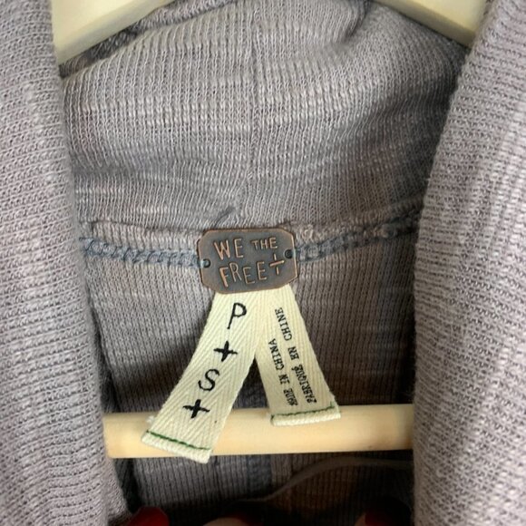 We the Free Taupe Heavy Knit Split Back Oversized Turtleneck Top Small - Picture 4 of 8